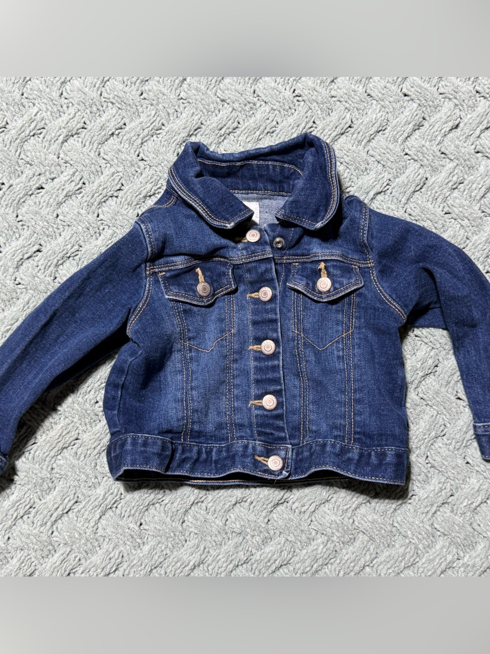 Old Navy Kids Dark Blue Denim Jacket Toddler‎ 18-24M Button Front Trucker Coat